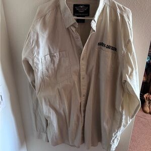 Harley-Davidson Cream Button-Up Shirt